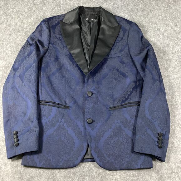 INC International Womens Jacquard Two Button Tuxedo Smoking Jacket Satin Small - Picture 7 of 16